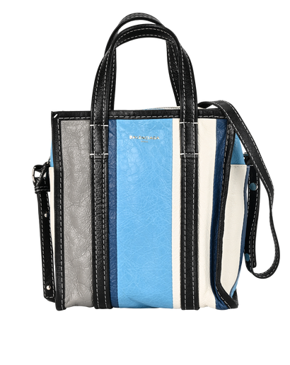XXS Bazar Shopper, &pound;295, Handbags, Blue/Grey, Leather, Front view